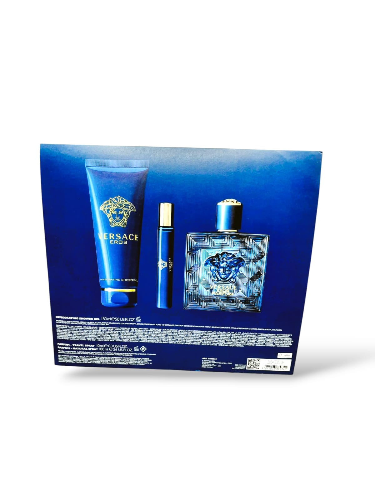 Versace Eros Parfum Set Shower gel 150 ml + Travel Spray 10 ml + Natural Spray 100 ml